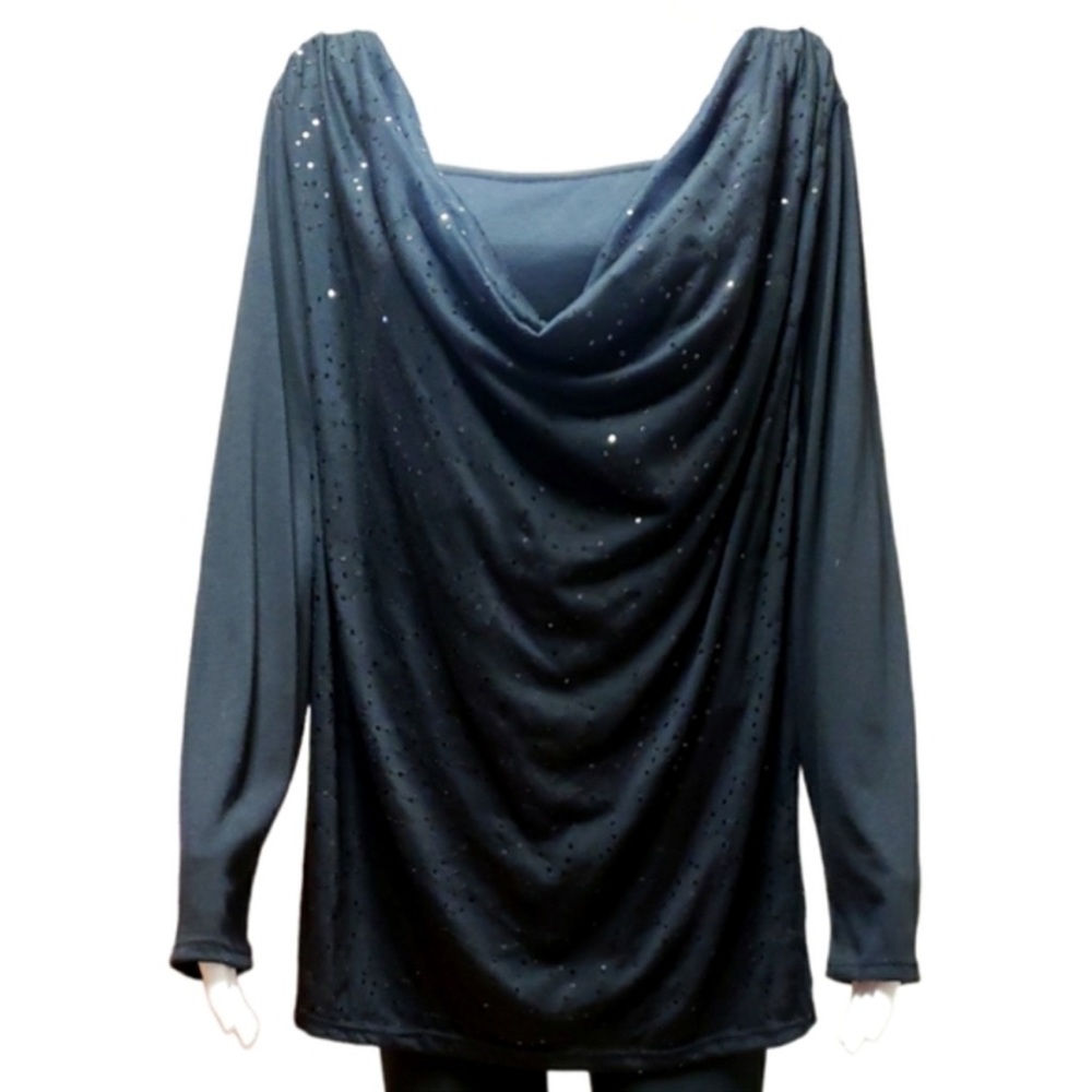 Sequined Black Layered Look Top🌺